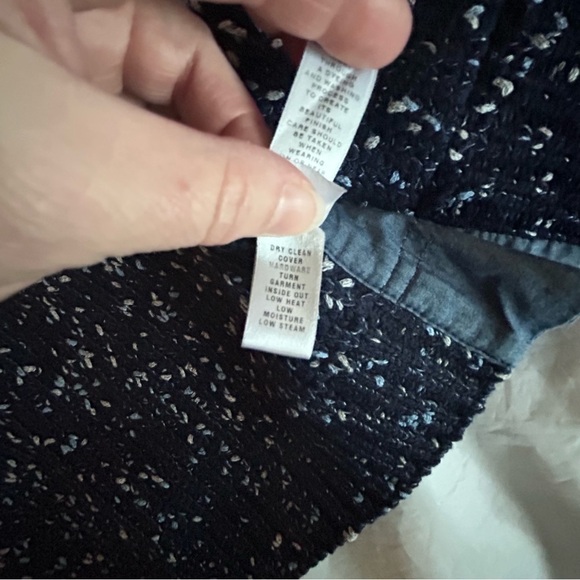 ST JOHN Mixed Media Santana Knit and Chambray Trimmed Zippered Jacket Size S - Picture 8 of 13